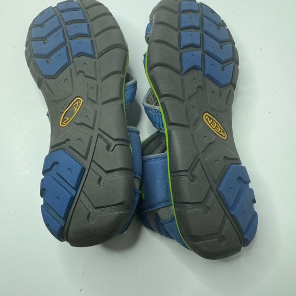 Keen Kids Blue and Neon Green Sandals Size 7 - Picture 7 of 8